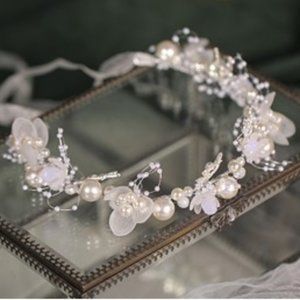 Bridal Tiara Garland Wedding Hair Accessory Handmade #489